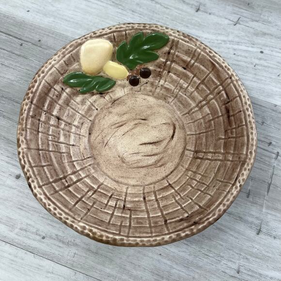 Byron Molds Ceramic Mushroom 1971 Hand Painted Vintage Cottage Textured Bowl - Picture 2 of 10